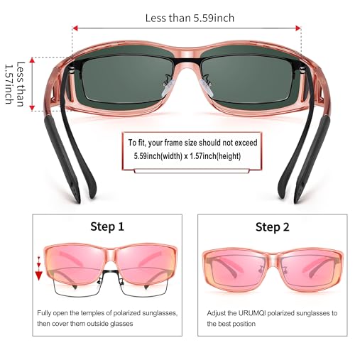 Image of URUMQI Polarized Sunglasses Fit Over Glasses for Men Women, Wraparound Sun Glasses UV400 Protection for Driving Fishing