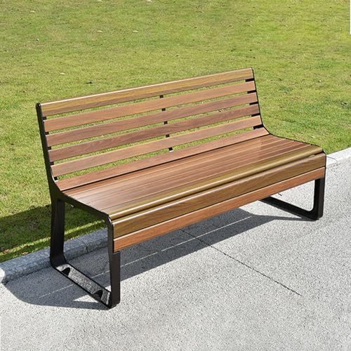 BVTJDE ベンチ ガーデンベンチ 長椅子 鋳造アルミニウム 屋外 アウトドア 厚板 背もたれの補強 縁台 ガーデンベンチ 屋外 難燃性 ひび割れなし 強力な耐荷重 椅子 アルミベンチ 防錆 軽い 錆びにくい 防湿(120x57x79cm)