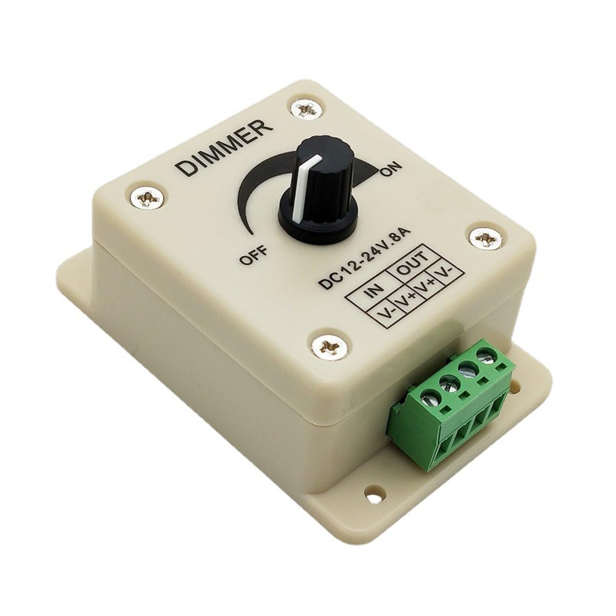 LED monochrome dimmer manual dimming controller 8A with DC 12-24V light strip LED controller 3PCS, White - Image 3