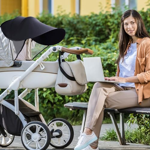FUIPVGI Sonnensegel Kinderwagen UV Schutz Sonnenschutz Kinderwagen, Kinderwagen Sonnenschutz, Sonnensegel Buggy, Sonnensegel für Kinderwagen für Buggy Sonnenschutz für Baby (Schwarz)