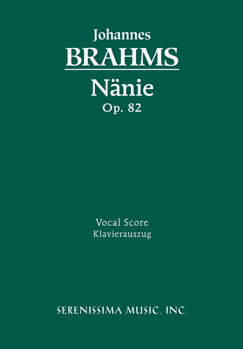 Nänie, Op.82: Vocal score