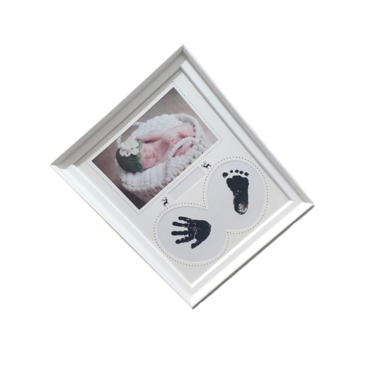 Hemoton Hand and Foot Prints Photo Frame Newborn Baby Milestone Frame Present Baby Shower Decor Kids