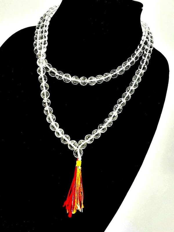 Collar de cuarzo esférico AAA natural, piedra preciosa 108, cuentas de mala, cuentas geométricas facetadas, collar de cuentas de rosario cortadas a mano