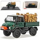 Mercedes-Benz U406 Unimog Pritsche Grün mit Holzladung 1963-1989 1/43 Schuco Modell Auto Modell Auto