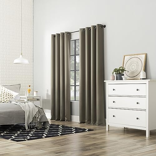 Sun Zero Nordic Tende Oscuranti 100% Con Occhielli – 2 Pannelli Blu Denim 132x213 Cm – Termiche E Fonoassorbenti