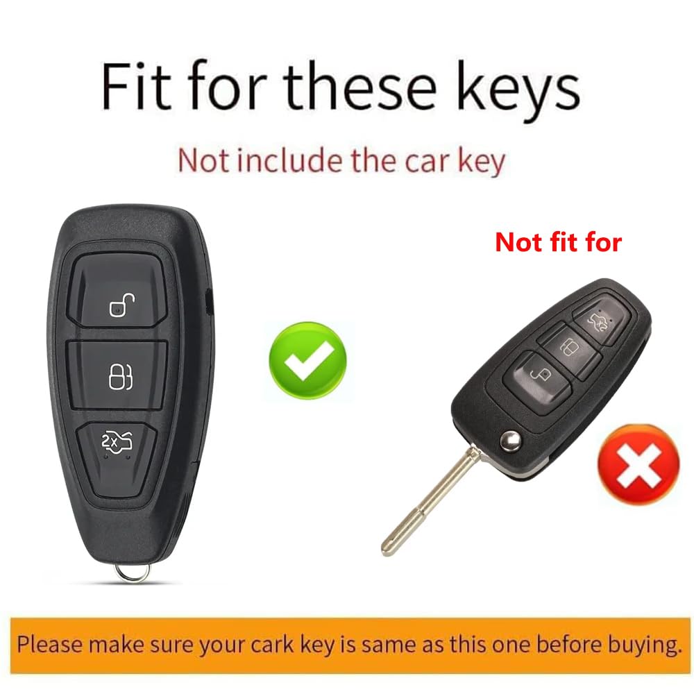 Ontto Autoschlüssel Hülle Für Ford - Leuchtend Mit Schlüsselanhänger