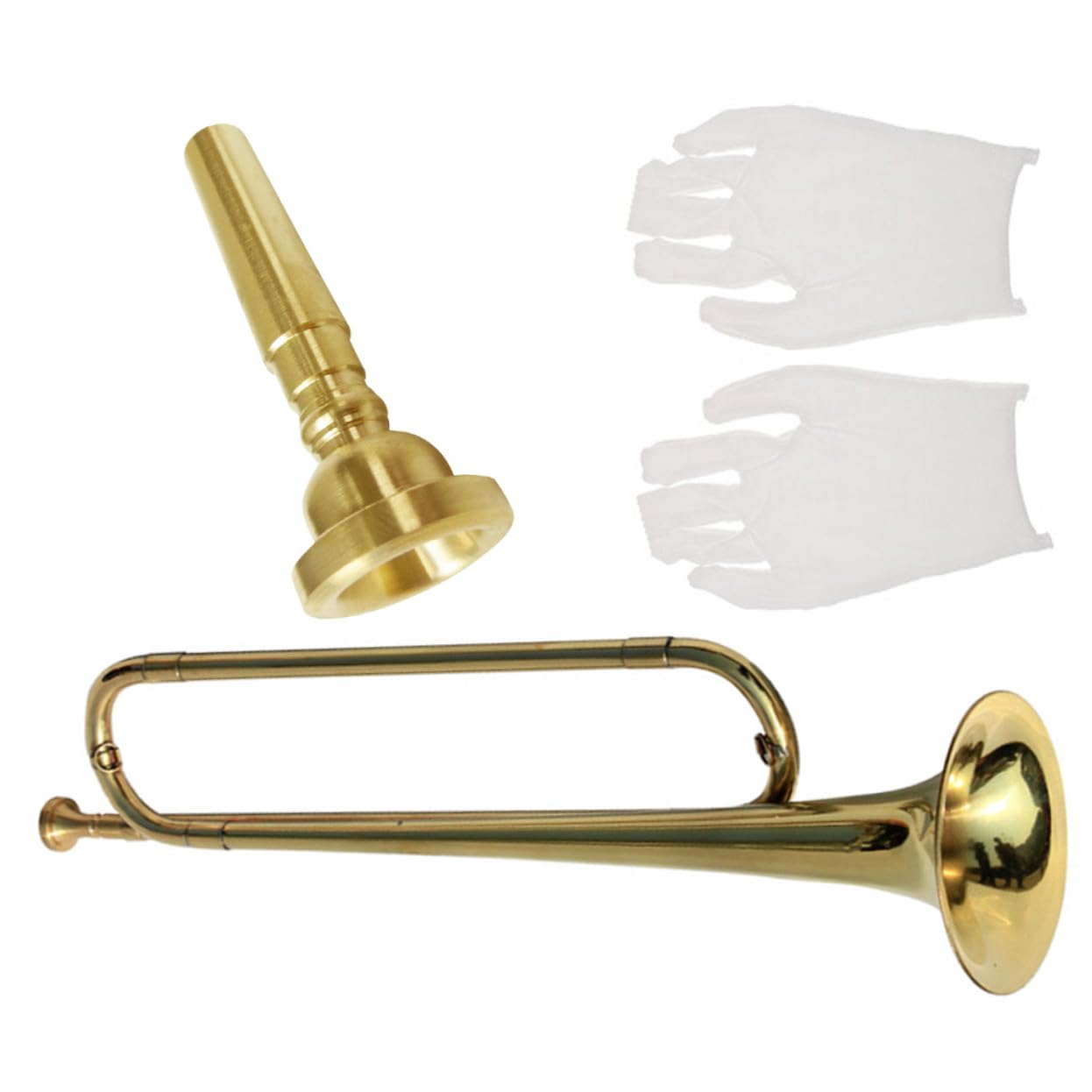 Mobestech Trompeta para Niños Pequeña Juvenil Boquilla Incluida y Guantes, Instrumento Musical Educativo de Viento Adecuado para Estudiantes Principiantes, Juguete Musical Temprano