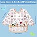 Lictin Long Sleeve Bibs 5 Pack - Baby Bibs for Girl or Boy, 0-24 Months Neutral Baby Smock for Eating, Reusable Infant for Feeding Teething or Weaning