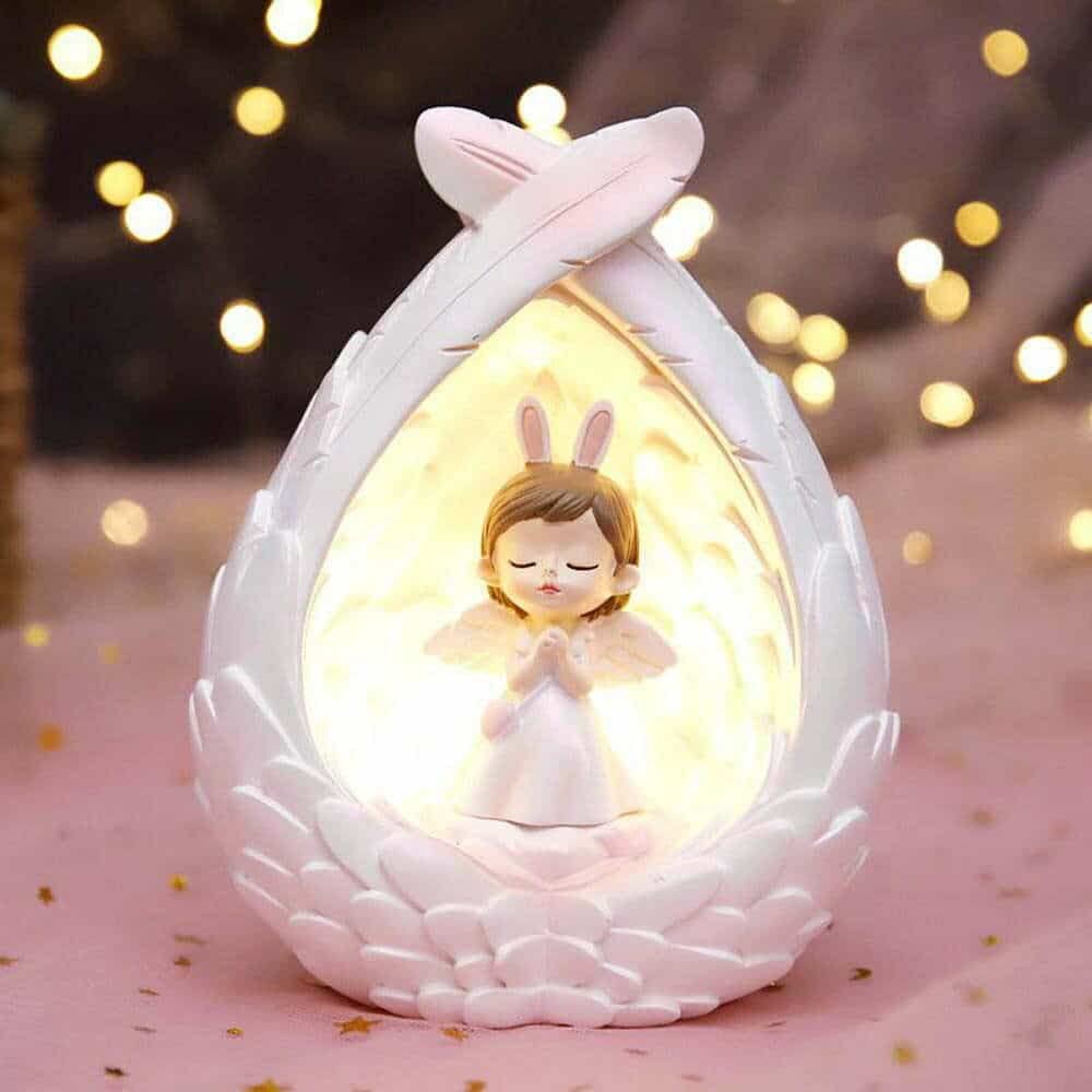 KOMTO Beautiful Angel Baby Table Lamp Home Decoration USB Operated Table Bedroom Light Table Lamp