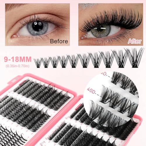 Image of MAYCREATE 600PCS False Eyelashes DIY Spiky Volume Lash Clusters Kit 9-18MM