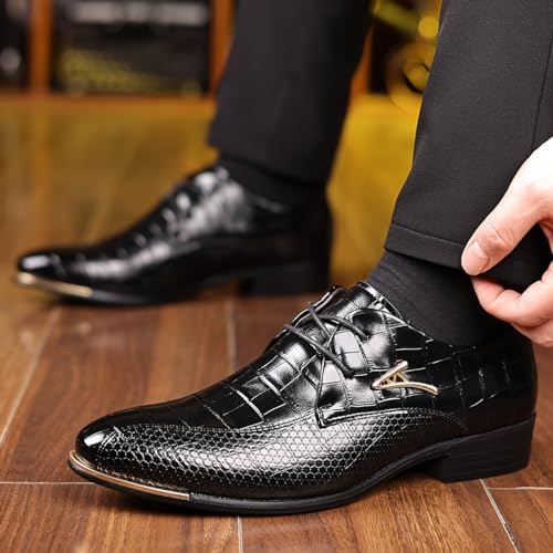 Men's PU Leather Oxford Shoes, Formal Dress Shoes for Wedding Party Office3