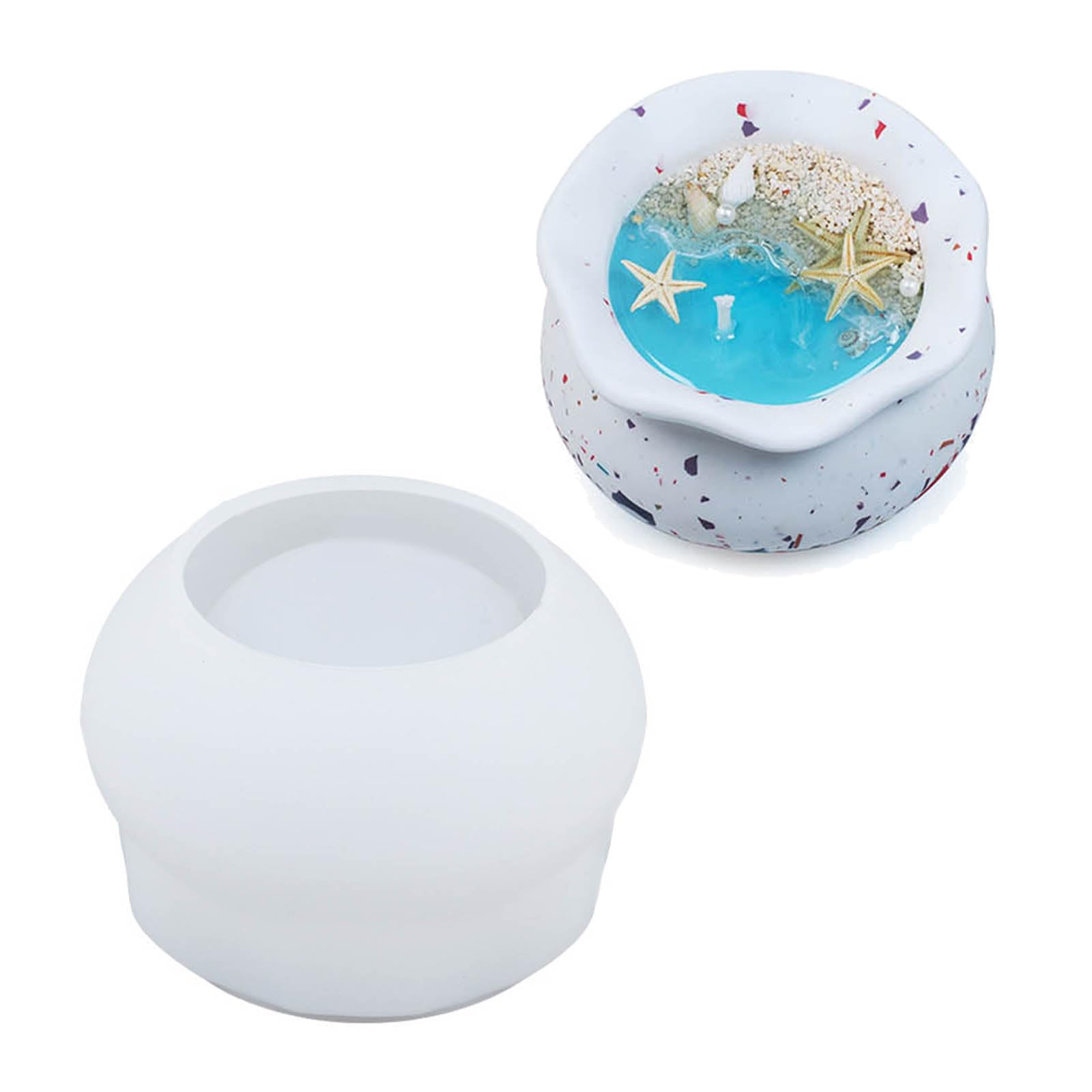 Jazuaiao Storage Tank Silicone Mold Jewelry Box Plaster Molds Crystal Epoxy Resin Casting Flowerpot Candlestick Decor Home Decorations Mold