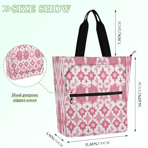 Boho Stripes Tote Bag,Large Capacity Handbag with Zipper Perfect for School,Travel,Shopping2