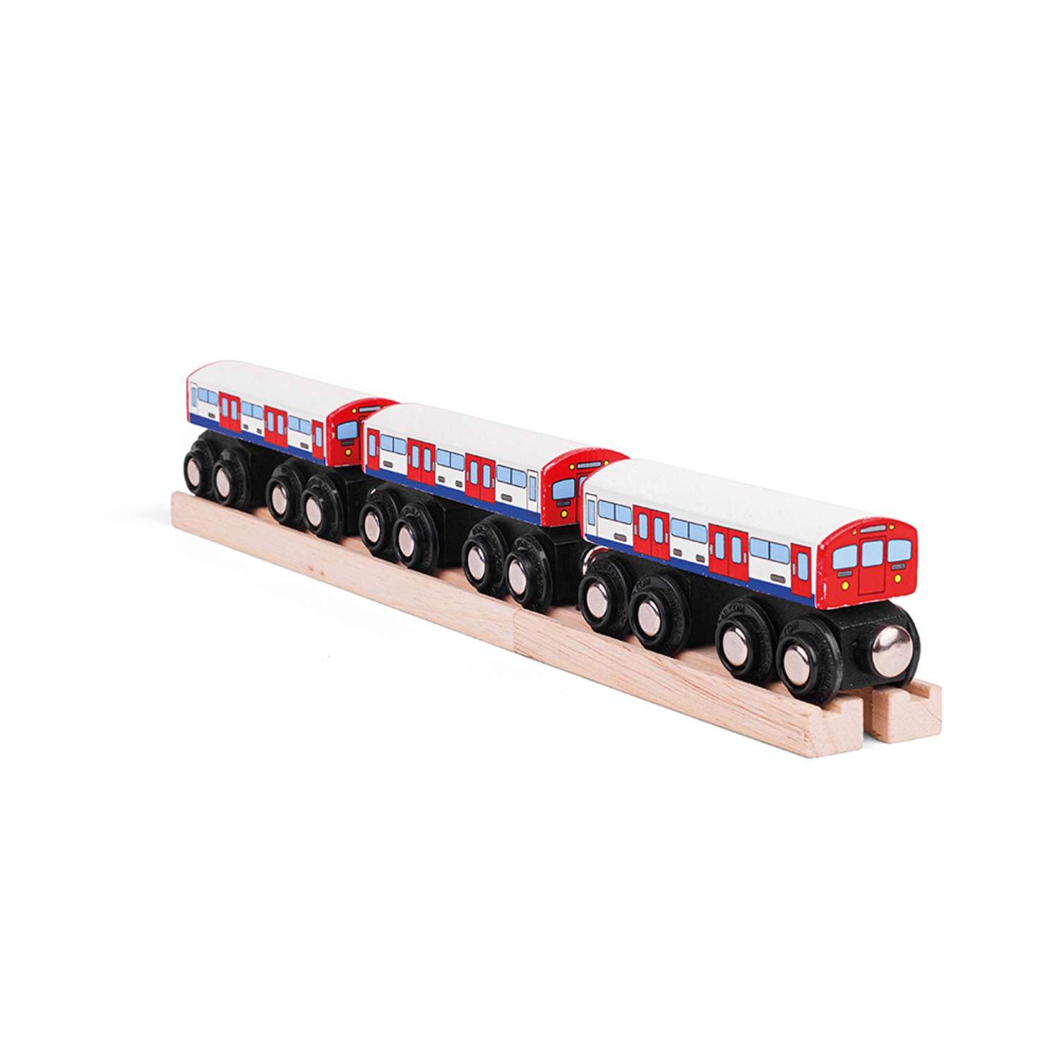Bigjigs Rail Underground Train | London Tube Trains for Kids Wooden Railway Sets | Wood Engine Toy with Magnetic Couplings | Replica Engines | Educational Toddler Toys | Gifts for 3+ Year Old Children