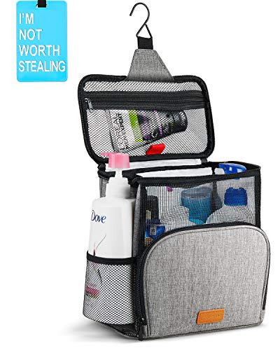 Hiverst Hanging Toiletry Bag, Shower Caddy Tote Bag