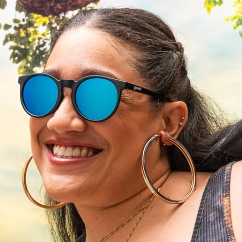 goodr Midnight Ramble at Circle Bar Polarized Round Sunglasses for Men & Women, Small Sized (Circle G), Black Solid Frame with Blue Mirrored Reflective Lenses, UV400 Protection, No Slip, No Bounce4