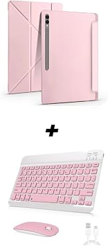 Samsung Galaxy Tab S9 FE Plus 12.4 in  Tablet K l f , Standl , Bluetooth Klavye ve Mouse Seti pembe