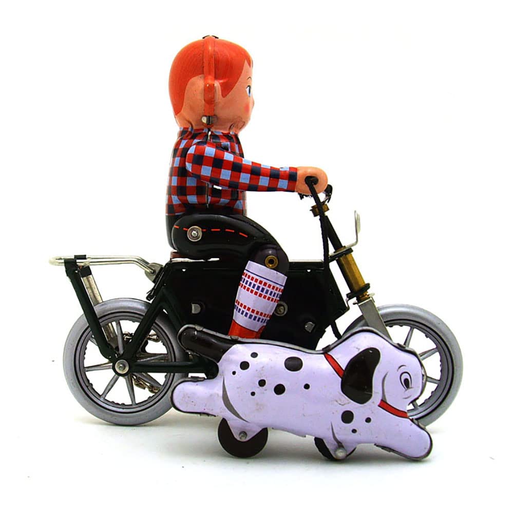 Retro Wind Up Toy Ms473 Petit Chasseur Enfants Marchant Le Chien Année du Singe Thème Jouets Créatifs en Étain Cadeau De Collection Vintage
