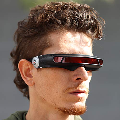 FLAWLESS EYEWEAR Futuristic Space Alien Costume Party Cyclops Shield Colored Mirror Mono Lens Wrap Sunglasses 147mm4