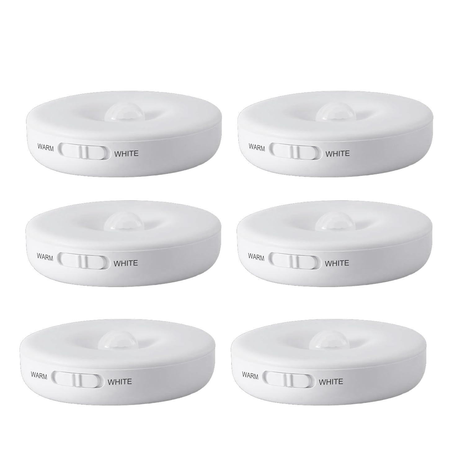 Luces con sensor de movimiento para armario, funciona con pilas, para cocina, dormitorio, escaleras, pasillo, pared (paquete de 6)