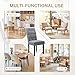 Furmax Ergonomic Dining Chairs Set of 4, Upholstered Fabric Dinning Room Chairs, Button Tufted Kitchen Chairs with Adjustable Wood Legs for Kitchen Living Room (Fabric Grey, 4)