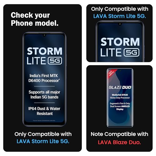 Image of ArmourPro Military Grade Gorilla Tempered Glass Screen Protector Compatible For Lava Storm Lite (6.75 Inch) With Easy Installation Kit| Edge To Edge Coverage |Black