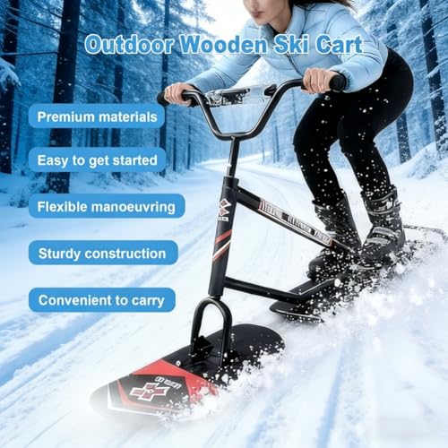 Sci da neve e scooter ibridi 2026 con sistema di rotazione a 360°, triplo rinforzo in alluminio, capacità 150 kg, slitta da neve pronta all'avventura