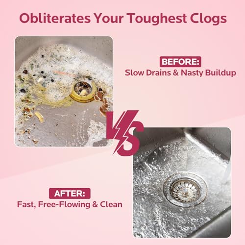 Foaming Drain Cleaner Clog Remover: Sink Cleaner Pipe Clogged Opener for Kitchen Bathroom Toilet Tubs and Showers (2 Pack) - Image 4