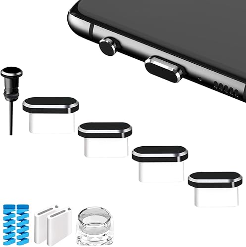 Protector de tapones antipolvo USB C, impermeable, tapa de puerto C, 4 unidades, compatible con iPhone 15 Plus Pro Max, Samsung Galaxy