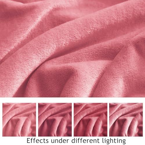 KMUSET Fleece Blanket Salmon Pink Lightweight Super Soft Cozy Fuzzy Bed Blankets Microfiber Factory Shop