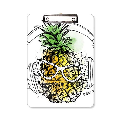 Plaque A4 avec dossier d'écriture rigide au motif ananas pour le bureau
