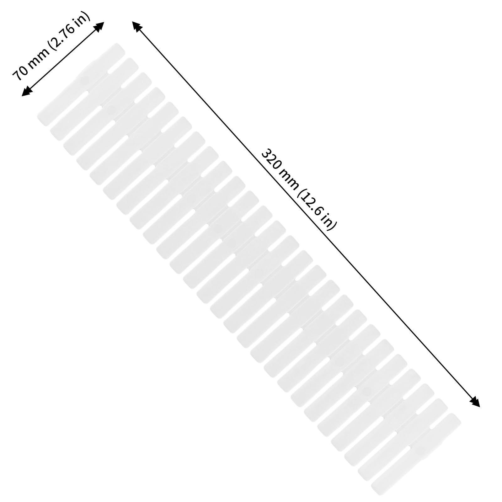 48 divisori per cassetti, bianco, 32 x 7 cm, separatore per cassetti, organizer per cassetti, in plastica, per calze, biancheria intima, cosmetici, camera da letto, ufficio