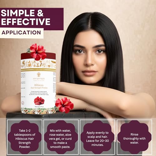 Image of Hibiscus Hair Strength Powder | Premium & Edible Quality | Supports Hair Strength, Scalp Wellness & Nourishment | 100% Natural & Pure | for Men & Women | 200g (Pack of 2)