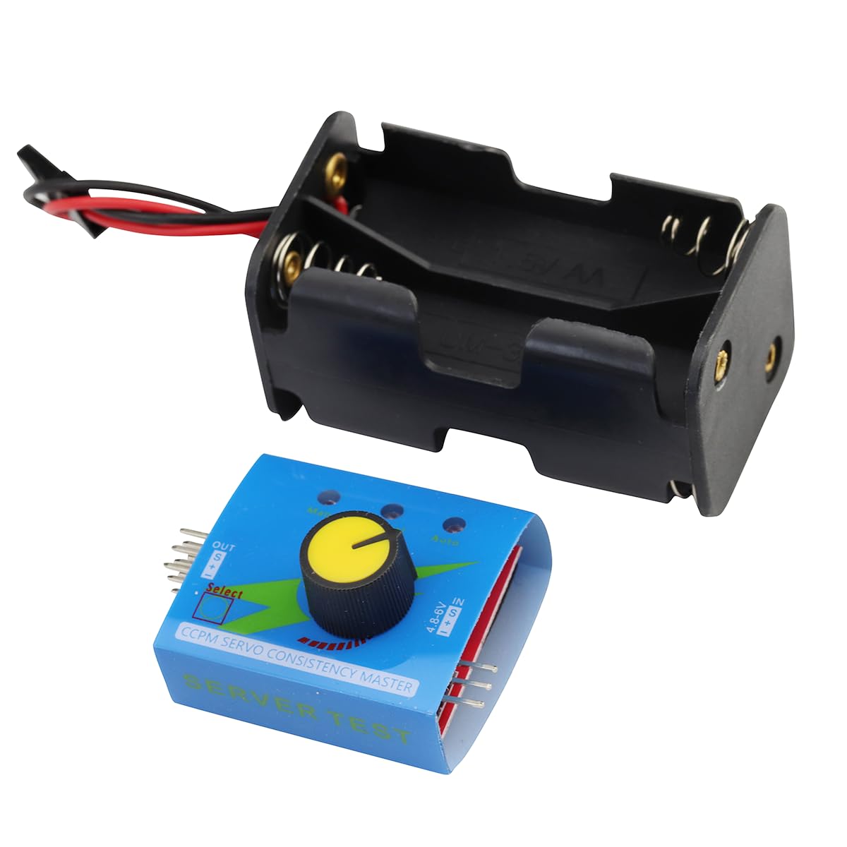 Custodia portabatterie 4 celle 6V AA connettore 2P JR servo tester 3 canali motore ESC modulo per elicottero auto barca robot
