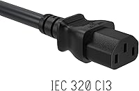 Vista 4 de Cable Leader Cable de alimentación de computadora de 14 AWG de 10 pies, NEMA 5-15P a IEC C13, cable de alimentación de repuesto resistente de 3
