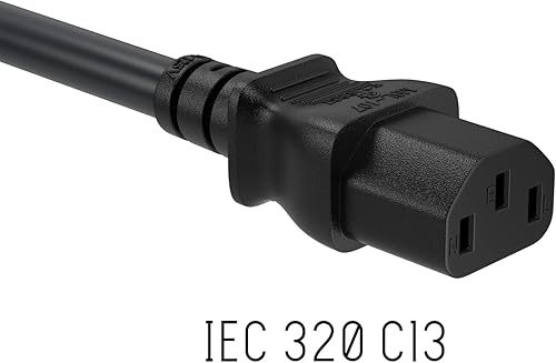Miniatura 4 de Cable Leader Cable de alimentación universal de 10 pies 14 AWG IEC320 C13 a NEMA 5-15P, cable de alimentación de extensión, compatible con