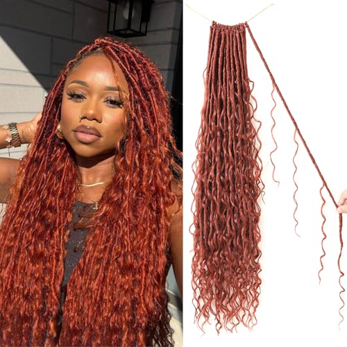 9 packs Boho Faux Locs Crochet Hair, 24 Inch, Ginger