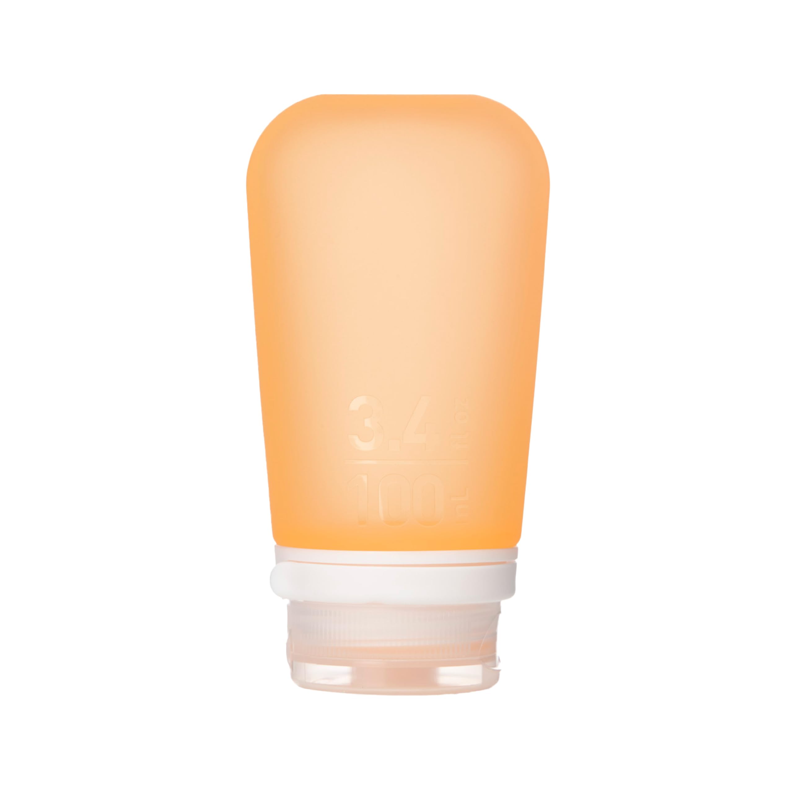 humangear GoToob+ (Large) | Refillable Silicone Travel Bottle | Locking Lid | Food-Safe Material | Orange, Large (3.4 fl.oz.; 100ml)