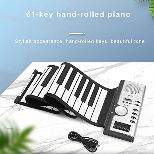 YUKM Roll Up Piano Portable Hand Roll Piano, Clavier de Piano Pliable pour Enfants et débutants (61 Touches, Argent) - Les Beatles, Paul McCartney, John Lennon, RIngo Starr, George Harrison YUKM Roll Up Piano Portable Hand Roll Piano, Clavier de Piano Pliable pour Enfants et débutants (61 Touches, Argent) – Image 5