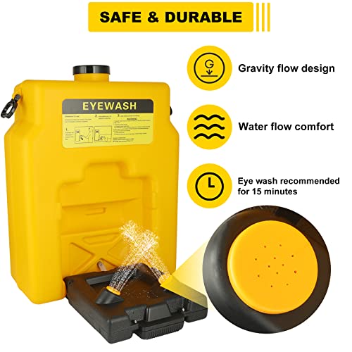 Yeipower Portable Eyewash-Station Emergency Osha-Approved - Wall Mounted Eye Wash First Aid 14 Gallon Eye Irrigation Equipment #TOP3