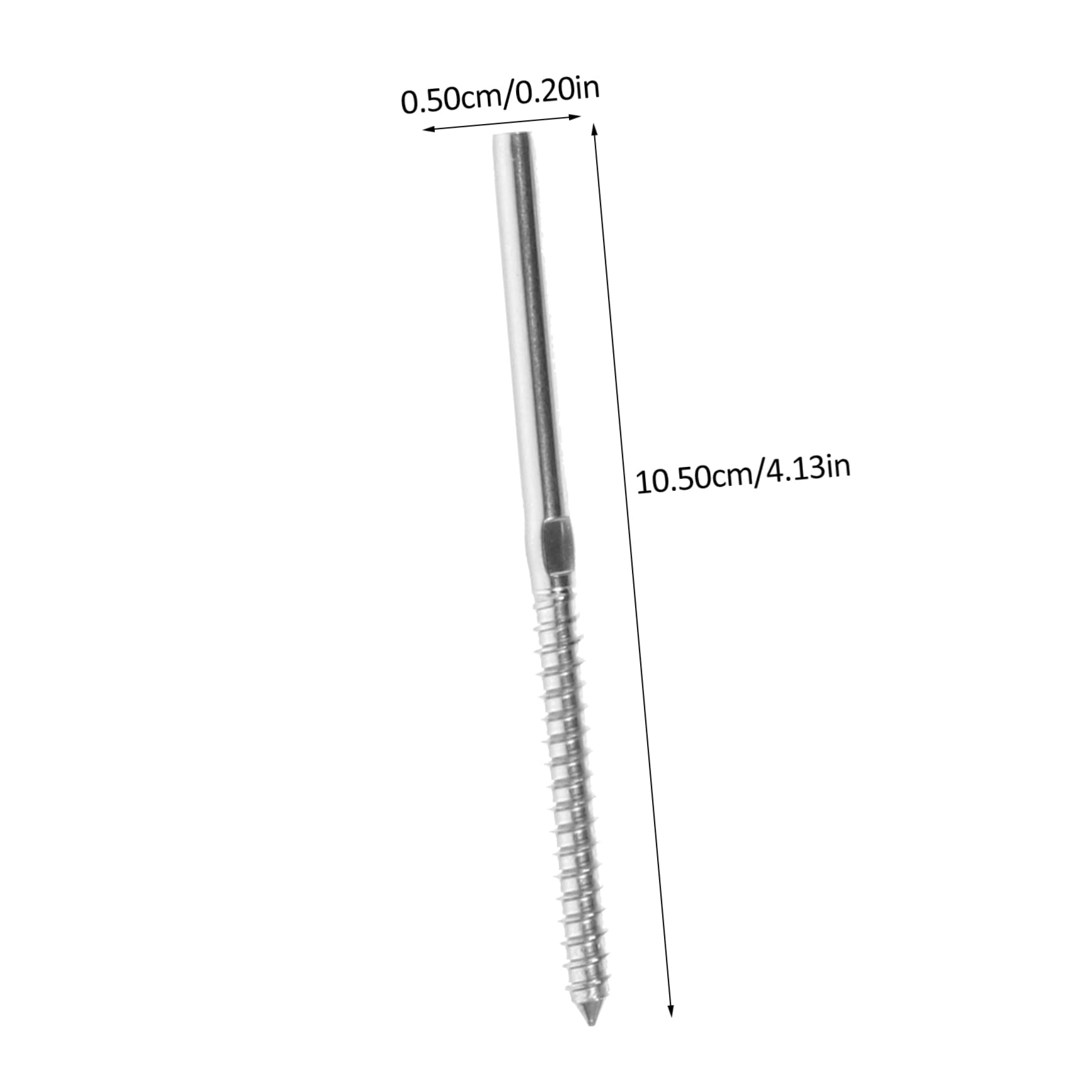 HOMSFOU Handed Thread Swage Lag Screws 4.13 Inch Straight Rod Stainless Steel Wire Rope Accessories for Cable Railing Deck Post Fasteners Indoor Outdoor - Image 2