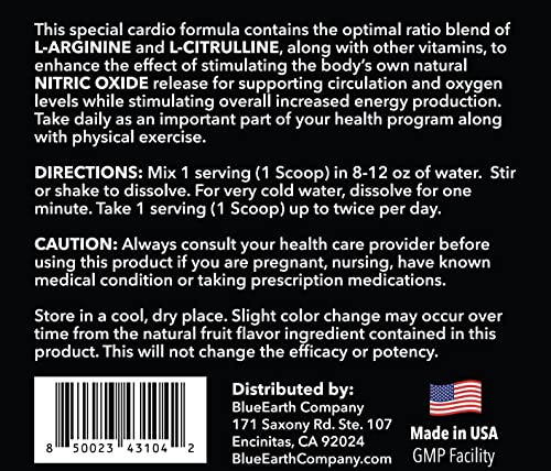 Blueearth Company L-Arginine 5000Mg + L-Citrulline 2000Mg Complex Powder Supplement - Nitric Oxide Booster - Peach Lemonade Flavored - 330G #TOP2