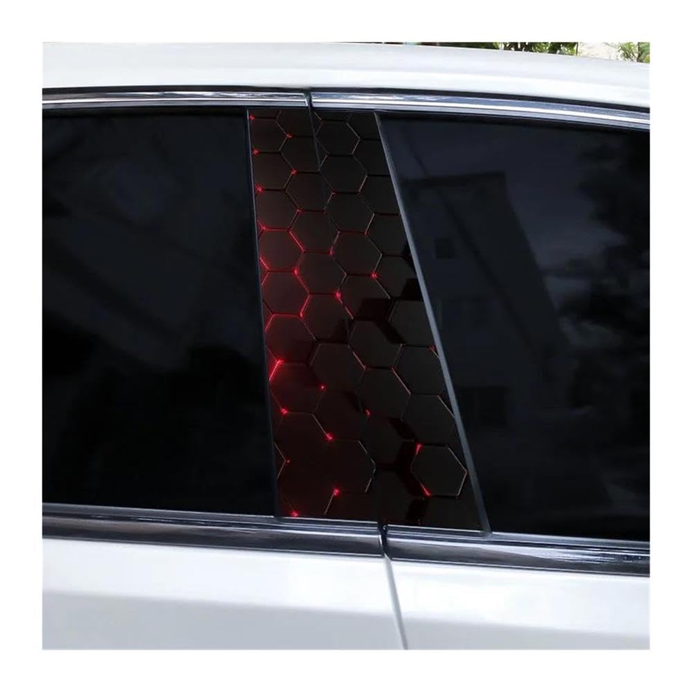 Body Parts 2pcs Car Center Pillar Sticker Honeycomb Universe Auto B-Pillar Waterproof Protective Film(C)