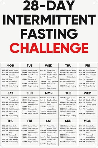 28-Day Intermittent Fasting Challenge 8 * 12inch Metal Sign poster,
