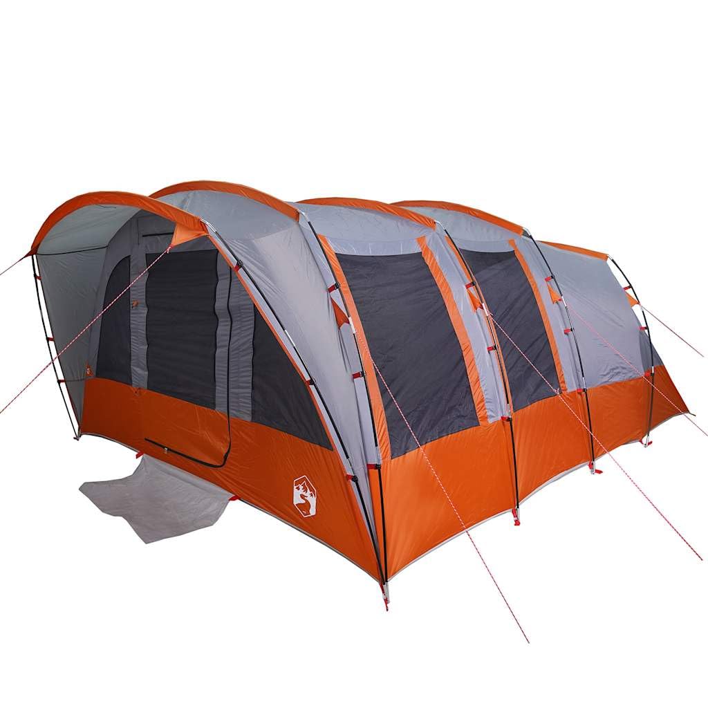 Tunel Family Tent dla 8 osób, szary, wodoodporny, 430 x 314 x 183 cm, przenośny schronisko kempingowe z powłoką PU, łatwa konfiguracja na świeżym powietrzu