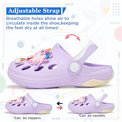 Image of Kids Girls Boys Clogs Garden Shoes Toddler Beach Summer Slides Slippers Indoor Outdoor Children Water Shower Pool Sandals for Toddler /Little Kid