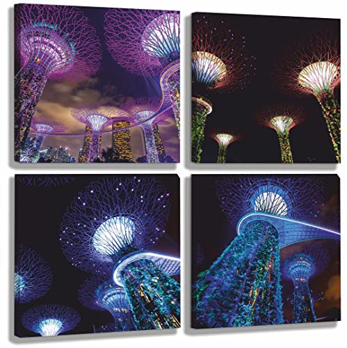 Image of CVANU Beautiful Tree Printed on Wall Art Canvas Painting for Home, Office Wall Decor (Set of 4) cv9