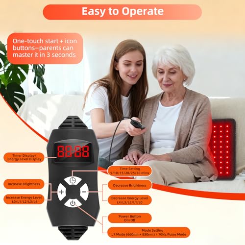 Red Light Therapy for Body, 20" Large 660nm 850nm LED Near Infrared Redlight Therapy Pad B - image 7