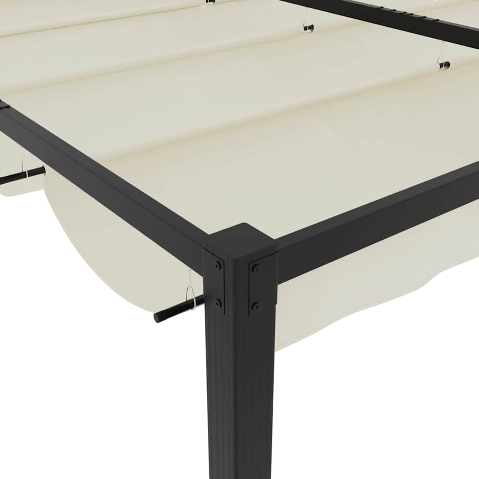 Pawilon ogrodowy 3 x 3 m z wysuwanym dachem, rama stalowo-aluminiowa, antracytowa, kremowo-poliestrowy dach, odporny na warunki atmosferyczne, do jedzenia na świeżym powietrzu i relaksu