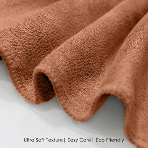 Image of HOUSSE Microfiber Face Towels | Ultra Absorbent, Odour-Free, Quick Dry 550 GSM Face Towel for Home, Gym, Travel, Running and Personal Use | 30x30 cm | Set of 4 Caramel Cafe & Beige (Pack of 4)